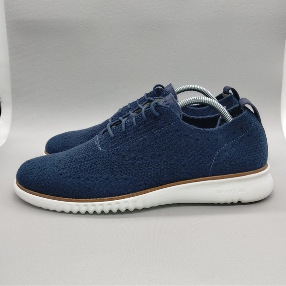 Cole Haan 2.Zerogrand Stitchlite Wingtip Oxfords Mens Size 11 M Blue Dress Shoe - Picture 1 of 8